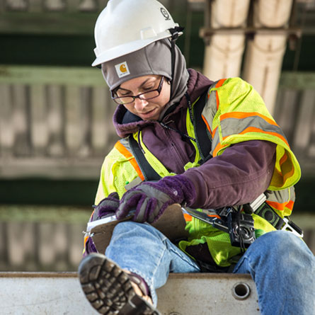 Handy Whitman Index Image Woman working on a building.