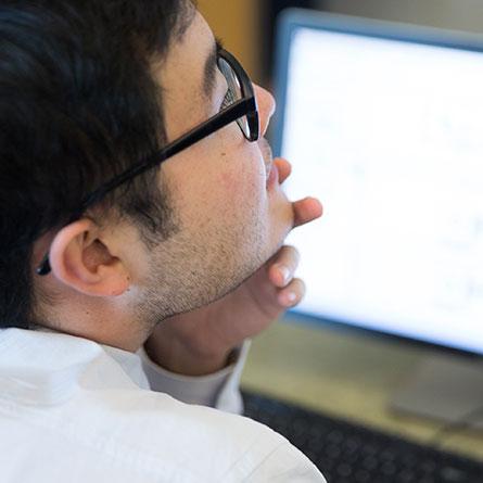 Man viewing computer screen